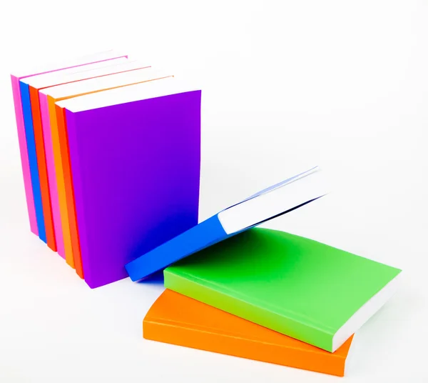 Livres colorés Empiler comme à la maison — Photo