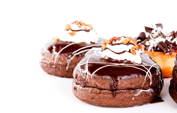 Donut with chocolate and peanut — Stock Photo, Image
