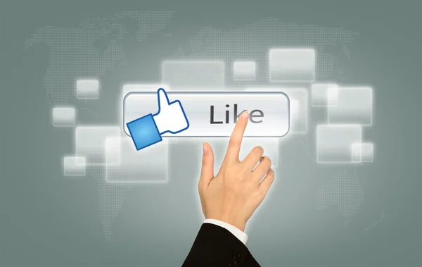 Presionar la mano Social Network Like icono — Foto de Stock