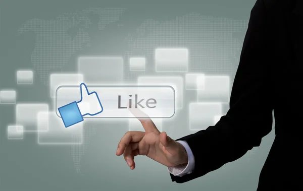 Presionar la mano Social Network Like icono —  Fotos de Stock