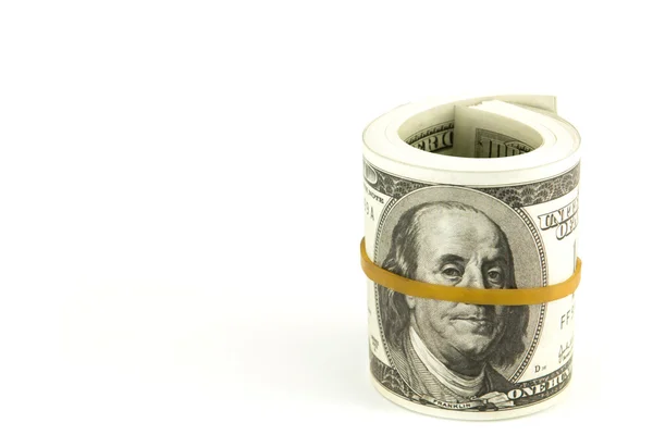 Δολάρια σε άσπρο φόντο — Φωτογραφία Αρχείου