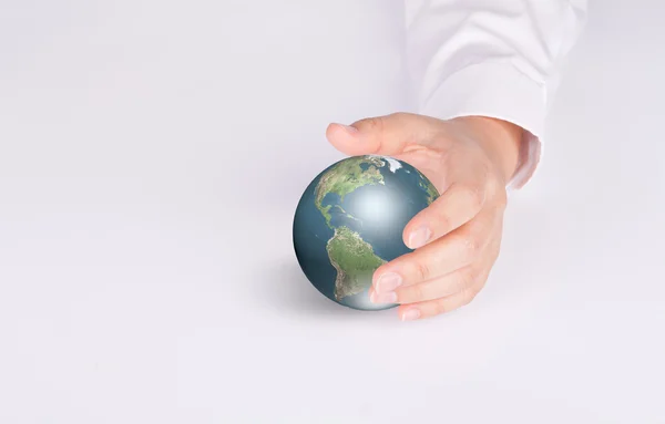 Business hand hold Earth — Stock Photo, Image