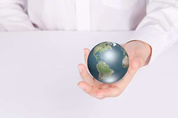 Business hand hold Earth — Stock Photo, Image