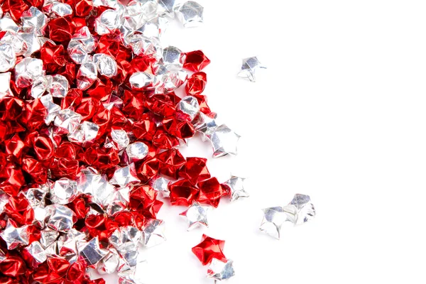 Étoiles rouges et blanches forme de coeur isolé sur fond blanc — Photo