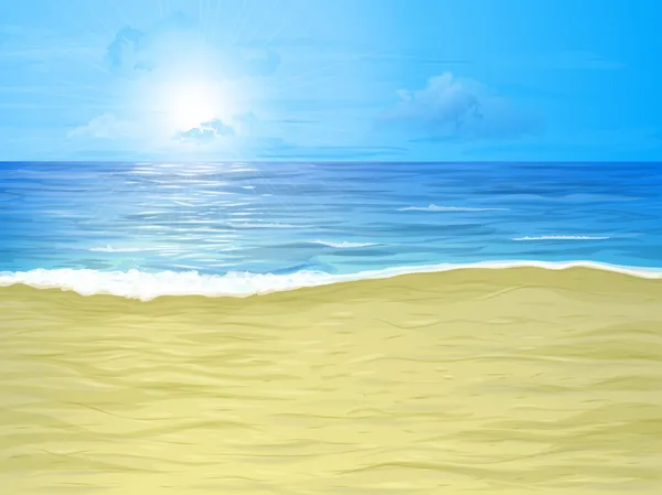海滩和海洋 — 图库矢量图片