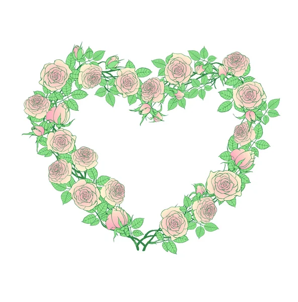 Corazón de rosa — Archivo Imágenes Vectoriales
