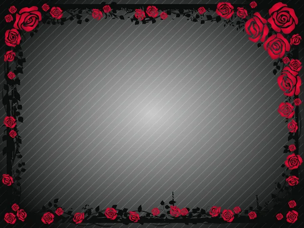 Cadre de roses rouges — Image vectorielle