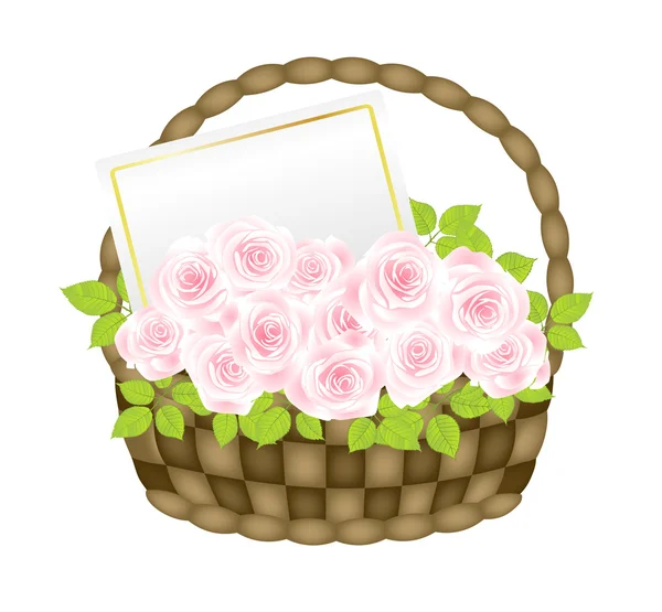 Panier avec roses — Image vectorielle