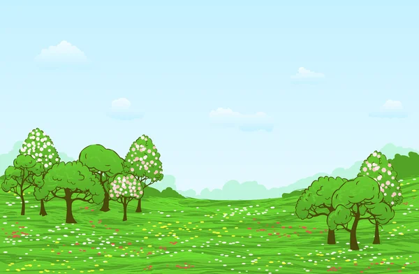 Lente landschap — Stockvector