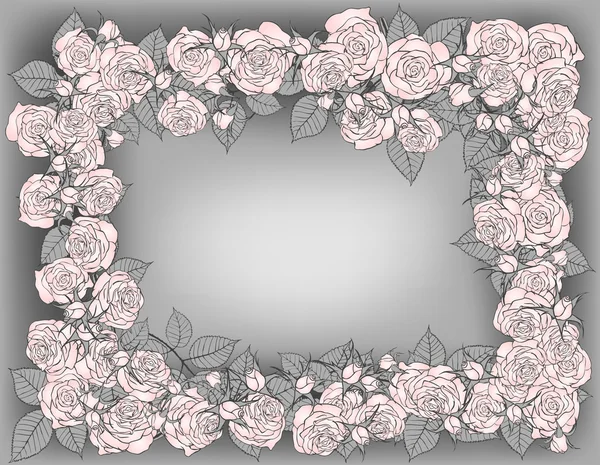Cadre de roses — Image vectorielle
