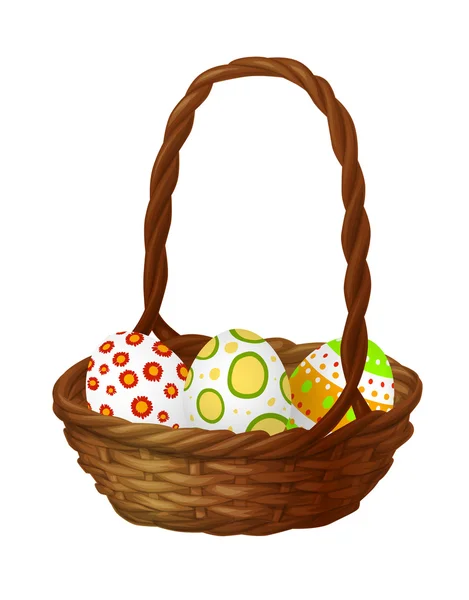 Panier avec oeufs de Pâques — Image vectorielle