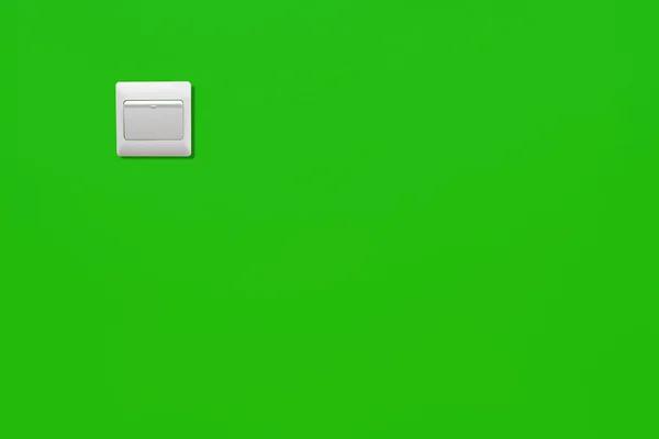 Λευκό διακόπτη σε έναν πράσινο τοίχο του ένα energe εξοικονόμηση δωμάτιο — Φωτογραφία Αρχείου