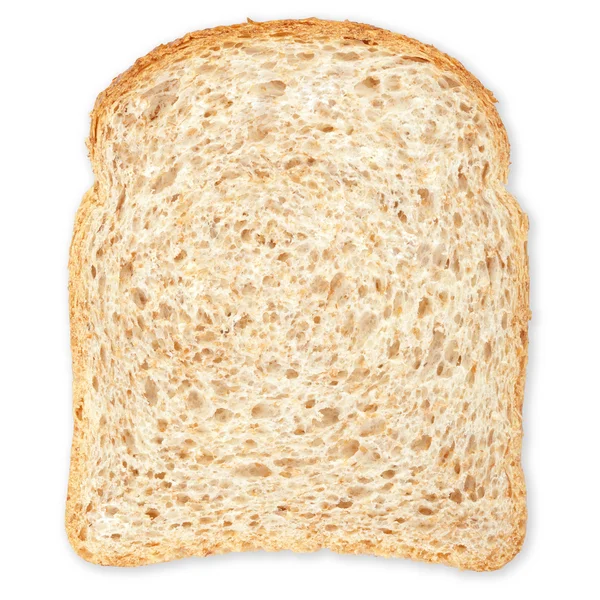 Rebanada de pan en blanco, camino de recorte — Foto de Stock