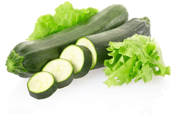 Zucchini sliced with salad — Stock Photo, Image