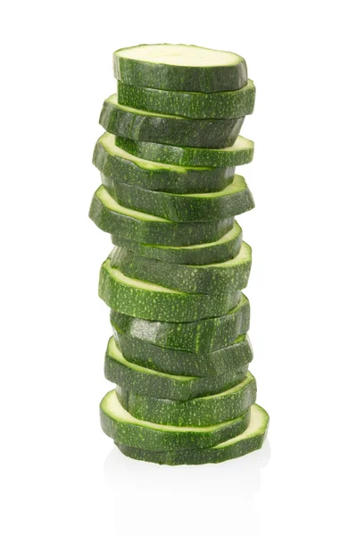 Zucchini in Scheiben geschnitten Haufen — Stockfoto
