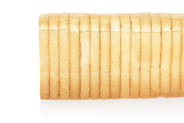 Chléb, plátky na bílém pozadí — Stock fotografie