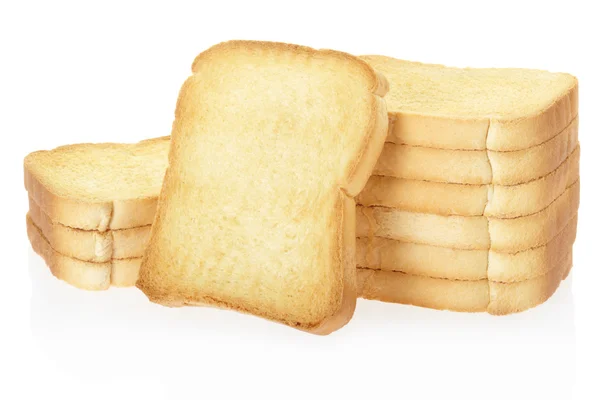 Rusk bröd på vit — Stockfoto