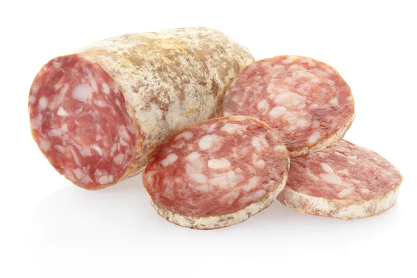 Salami and slices — Stock Photo, Image