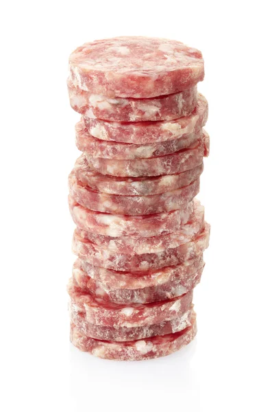 Salami slices pile — Stock Photo, Image