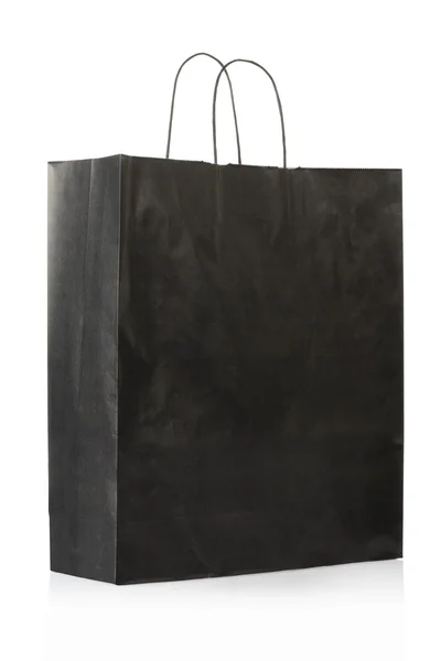 Siyah kağıt alışveriş çantası — Stok fotoğraf