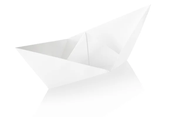 stock image Paper boat on white