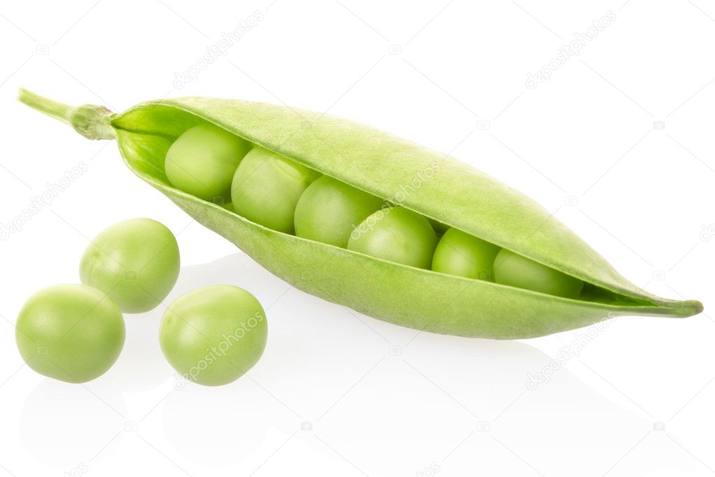 Peas on white