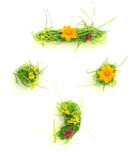 Символы из цветов и травы — стоковое фото