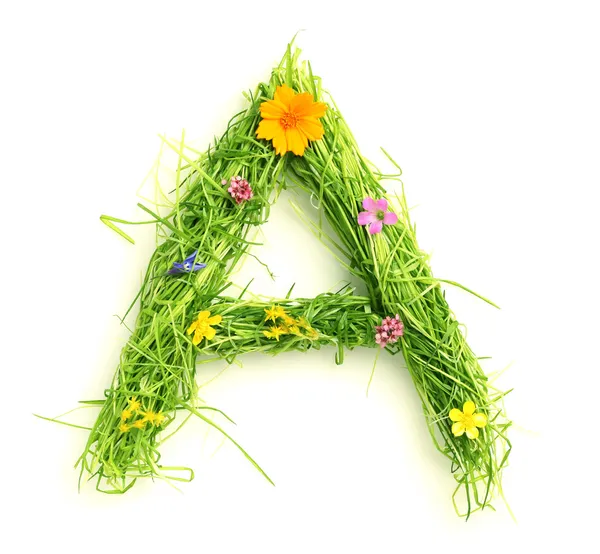 Cartas hechas de flores y hierba — Foto de Stock