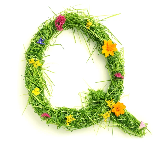 Cartas hechas de flores y hierba —  Fotos de Stock