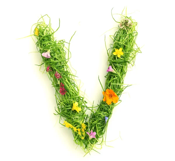Cartas feitas de flores e grama — Fotografia de Stock