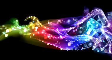 Colorful smoke and lights clipart