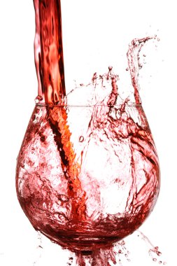 Wine splashing in glass clipart