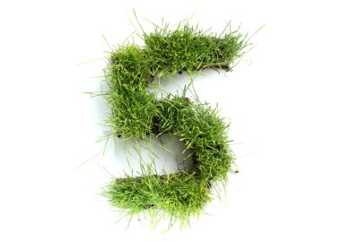 Numbers made of grass - 5 clipart