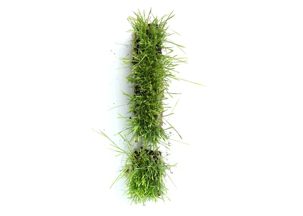 Symbols made of grass - exclamation mark — Stock Photo, Image