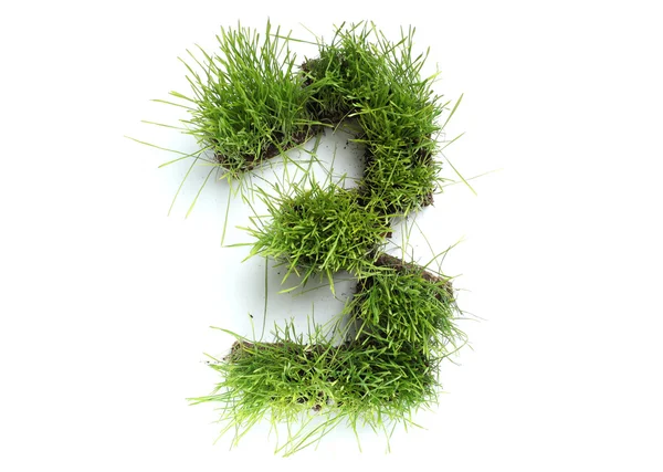 Numbers made of grass - 3 — Stock Photo, Image