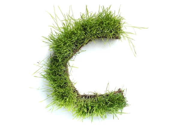 Cartas hechas de hierba - C —  Fotos de Stock