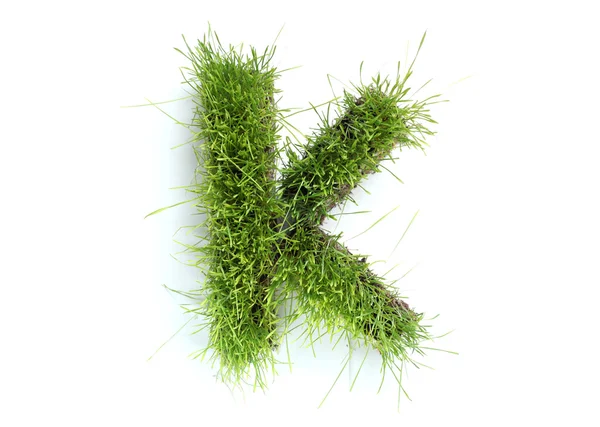 Litery wykonane z trawy - k — Zdjęcie stockowe