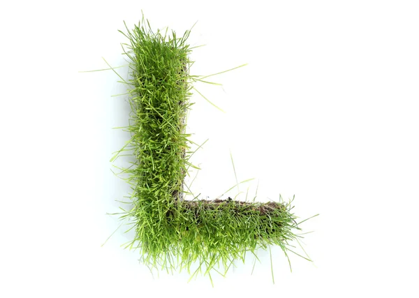 Litery wykonane z trawy - l — Zdjęcie stockowe