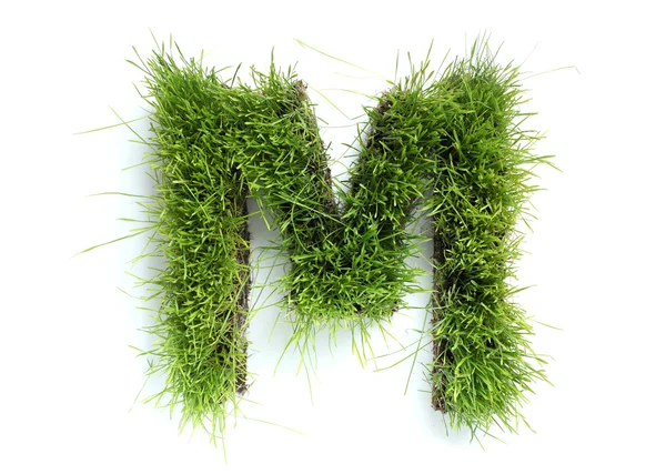 Cartas hechas de hierba - M — Foto de Stock