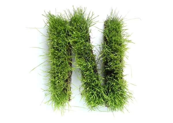 Cartas hechas de hierba - N — Foto de Stock