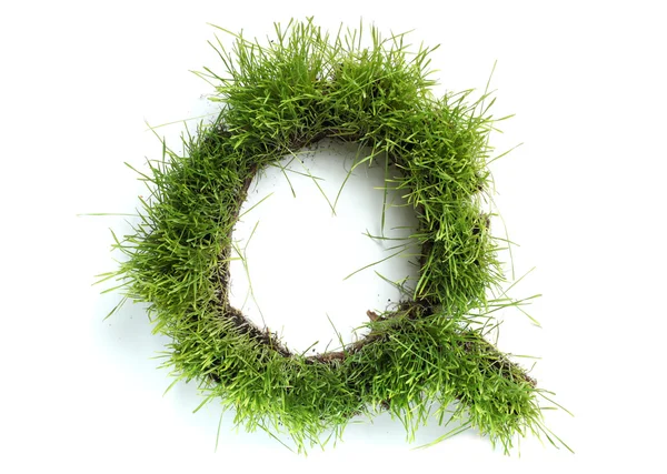 Cartas hechas de hierba - Q — Foto de Stock