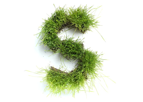 Buchstaben aus Gras — Stockfoto