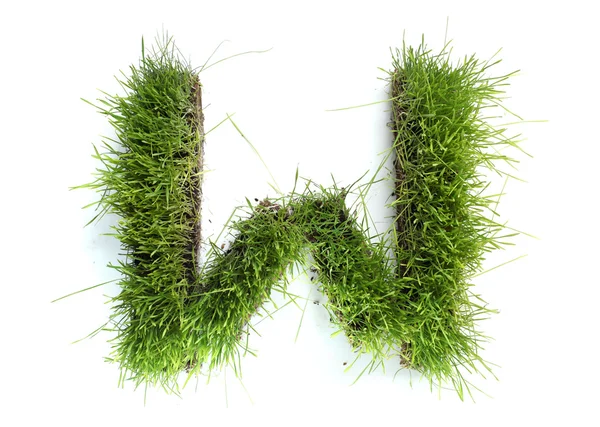 Cartas hechas de hierba - W — Foto de Stock