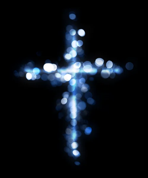 Cruz hecha de luces — Foto de Stock