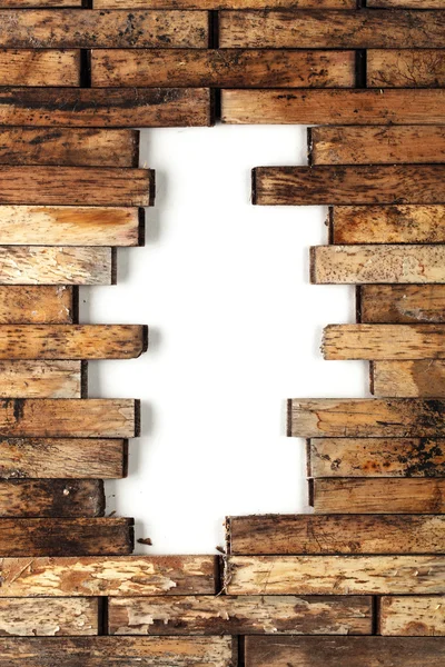 Buraco em uma parede de madeira — Fotografia de Stock