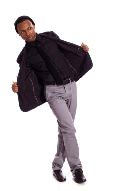 şık bir genç adam. Beyaz ateş studio.