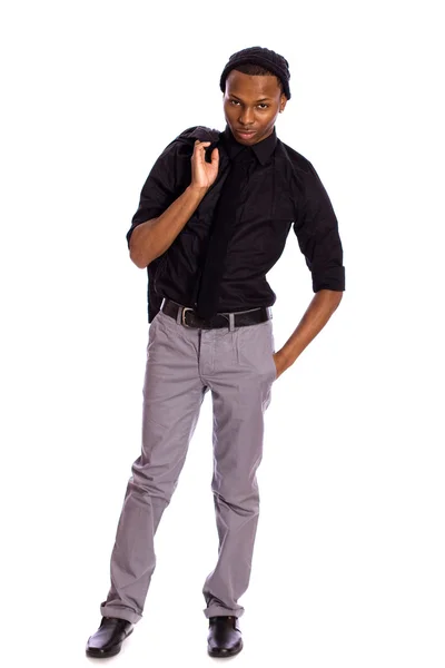 stock image Fashionable young man. Studio shot over white.