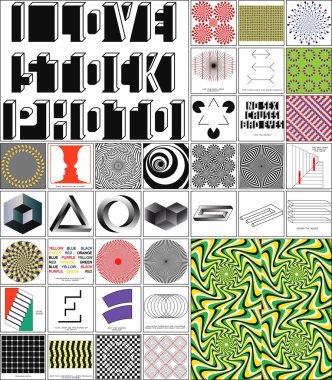 Illusion set of 37 images clipart