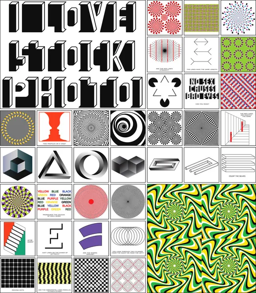 Ilusión conjunto de 37 imágenes — Vector de stock