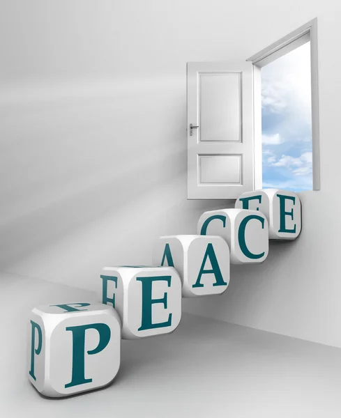 平和赤い単語概念ドア — ストック写真